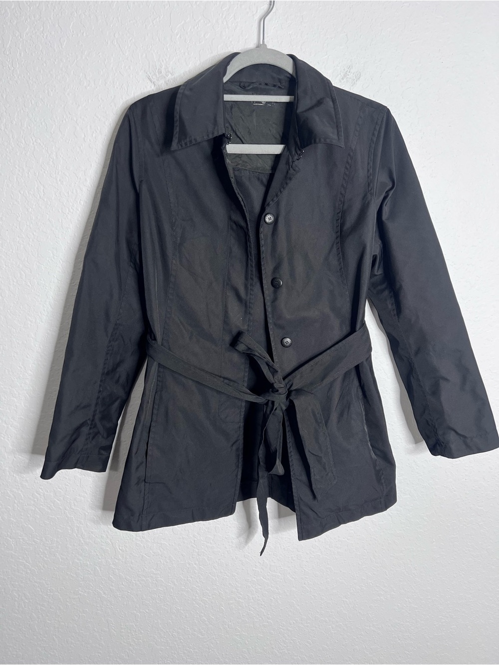 Chanel Jacket Women's Size 4 Vintage Nylon Trench Coat Style Button Front C3 - Picture 2 of 16